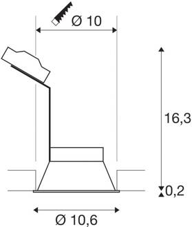 113140 Horn-T Inbouwlamp LED GU10 50 W Zwart (mat)