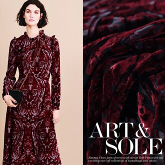 114 cm hollow burnout fluwelen stof high-end zijde fluwelen stof ademend comfort cheongsam jurk zijde zijde doek