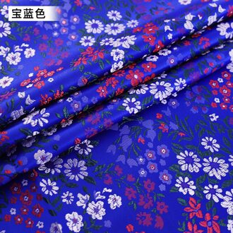 114Cm Brocade Zijde Stof Met Bloem Patroon Materiaal Voor Maken Hanfu Breedte 114Cm Milieuvriendelijke koninklijk blauw