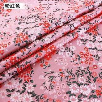 114Cm Brocade Zijde Stof Met Bloem Patroon Materiaal Voor Maken Hanfu Breedte 114Cm Milieuvriendelijke Roze