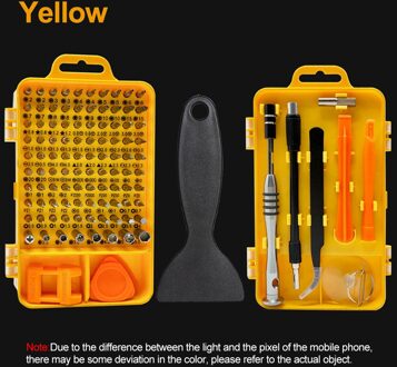115 In 1 Schroevendraaier Set Schroevendraaier Bit Set Multifunctionele Precisie Mobiele Telefoon Reparatie Apparaat Handgereedschap torx Hex geel