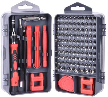 115 In 1 Set Schroevendraaier Multifunctionele Mobiele Telefoon Demontage Gereedschap Voor Iphone Samsung Xiaomi Huawei Smart Telefoon Reparatie rood
