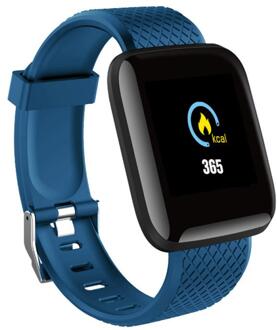 116 Plus D13 Smart Horloge Armband Band Bluetooth Hartslag Bloeddrukmeter Siliconen Fitness Tracker Stappenteller Sport blauw
