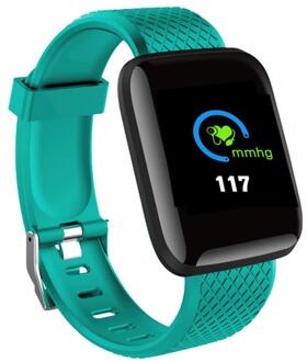 116 Plus D13 Smart Horloge Armband Band Bluetooth Hartslag Bloeddrukmeter Siliconen Fitness Tracker Stappenteller Sport groen