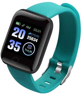 116 Plus Kleur Screen Smart Horloge Hartslag Bloeddruk Waterdichte Fitness Tracking Horloge J2Y groen