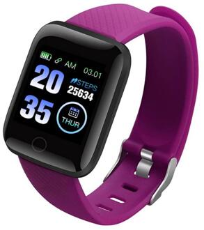 116 Plus Smart Armband Horloge Kleur Screen Hartslag Bloeddruk Monitoring Track Beweging Waterdichte Outdoor Stappentellers roze