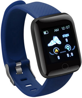 116 PLUS Smart Armband Stappenteller Kleur Scherm Bloeddruk Smart Polsband Fitness Tracker Hartslagmeter Sport Stappenteller Blauw