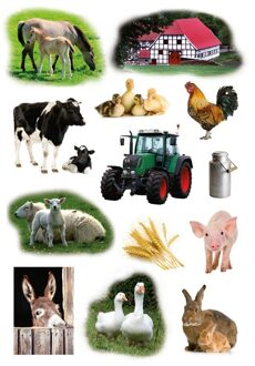 117x Boerderij dieren stickers - kinderstickers - stickervellen - knutselspullen