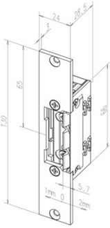 118.53 ProFix® 2 Elektrische inbouw deuropener type 118 | spanningsloos vergrendeld | met diode | 22-42V=~ | (22-26V 100% ED) | DIN links en