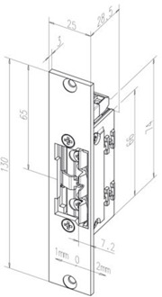 118.63 ProFix® 2 Elektrische inbouw deuropener type 118 | spanningsloos vergrendeld | met diode | met schootsignalering | 10-24V=~ | (11-13V