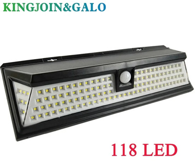 118 LED 1000LM 3 Modes Garden Solar LED Lights Outdoor Solar Lamp Motion Sensor 270 Degree Waterproof IP65 Solar Security Light