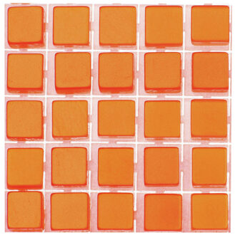 119x stuks mozaieken maken steentjes/tegels kleur oranje 5 x 5 x 2 mm