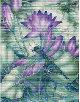 11CT Gestempeld Borduurpakketten Dieren Gedrukt Art Craft Opknoping Foto Diy Mozaïek Handwerken Voor Thuis Muur Decor A-50x40CM lotus