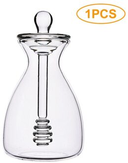 11Oz/14Oz Clear Honing Pot Met Dipper Keuken Gereedschap Glas Handgemaakte Honing Pot Met Dipper En Honing pot Met Doos 1 stk groot