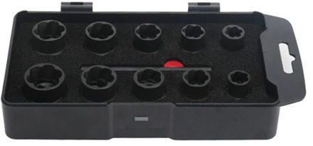 11pc Twist Socket Set 3/8" & 1/2" Dr. Damaged Lock Lug Nut Removal Socket Tools