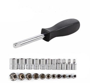 11PCS 1/4 "Drive Diepe Socket Set CRV Handgereedschap 6 Punt Lange Socket Hex Reparatie Tool