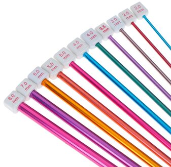 11Pcs 10.6 "Multicolour Aluminium Tunesische Afghaanse Haaknaald Brei Naalden Set 2-8Mm 11Pcsxhook Knit naalden