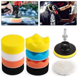 11Pcs 3 Inch Polijsten Buffing Pad Kit Met Zuignappen, Boor Adapters, Spons Polijsten Pads, wol Buffer Pads