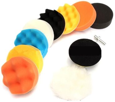 11Pcs 3Inch Auto Polijstschijf Zelfklevende Spons Wol Wiel Polijsten Pad A0NE
