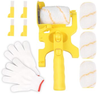 11Pcs Clean-Cut Verf Edger Roller Borstel Multifunctionele Hand-Held Roller Kwast Schoon Verf Edger Muur schilderen Handschoen Sets
