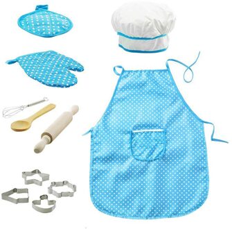 11Pcs Kinderen Koken Set Pretend Play Speelgoed Chef Set Kinderen Schorten L23 MULTI