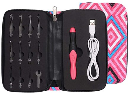 11Pcs Led Haaknaald Set Diy Breien Kit Usb Oplaadbare Verstelbare Lichtgevende Haak Knit Craft Naald Naaien Accessoire Tool