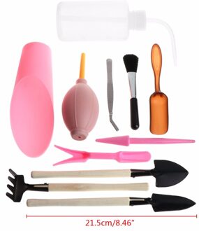 11Pcs Mini Tuingereedschap Hand Set Succulenten Watering Flessen Miniatuur Tuin Planten Water Blikjes