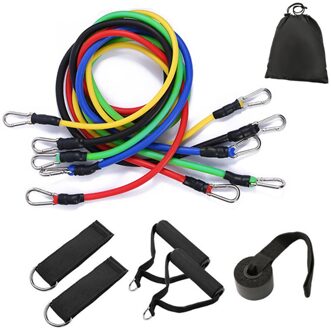 11Pcs Resistance Bands Set Crossfit Training Body Oefening Yoga Buizen Pull Rope Pilates Fitness Apparatuur Voor Home Gym Gewichten combination A