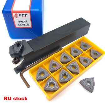 11pcs WNMG080408 Inserts Set Externe Houder Draaien Tool MWLNR Snijden Carbide Insert 1pcs MWLNR2020K08 Voor Draaibank