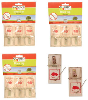 11x Muizenval/muizenklem van hout en metaal