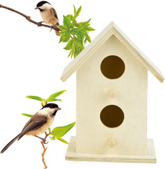 11X7.5Cm Nest Dox Nest Huis Vogelhuisje Vogelhuisje Doos Vogel Houten Box Huis Vogel box Ronde Gat Decoratieve
