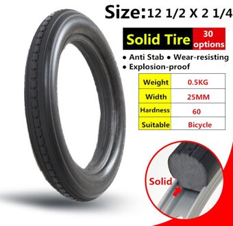 12 1/2*2 1/4 Inch Solid Tire voor Fiets 12 inch 12 1/2x2 1/4 fietsband Anti Stab MTB Rijden Racefiets Tyre