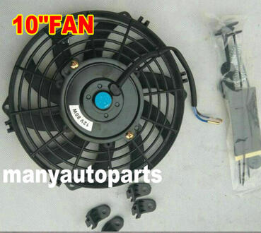 12 "12Inch Elektrische Radiator Slim Koelventilator Thermo Fan Universele & Montage Kits 10 duim