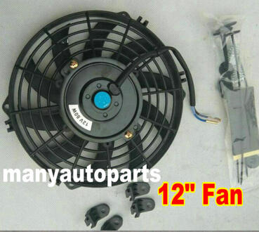 12 "12Inch Elektrische Radiator Slim Koelventilator Thermo Fan Universele & Montage Kits 12duim