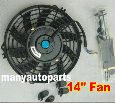 12 "12Inch Elektrische Radiator Slim Koelventilator Thermo Fan Universele & Montage Kits 14duim