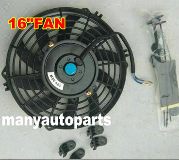 12 "12Inch Elektrische Radiator Slim Koelventilator Thermo Fan Universele & Montage Kits 16duim