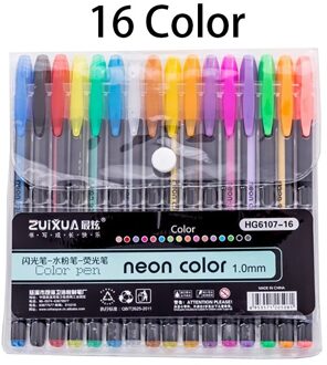 12/16/18/24/36/48 Kleuren Markeerstift Glitter Gel Pen Voor Kleurboeken Tijdschriften Tekening Doodling schilderen Gekleurde Art Markers 16 kleuren