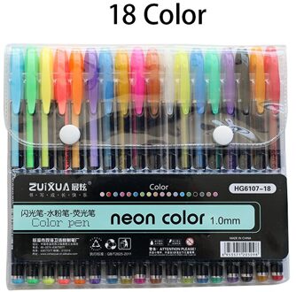 12/16/18/24/36/48 Kleuren Markeerstift Glitter Gel Pen Voor Kleurboeken Tijdschriften Tekening Doodling schilderen Gekleurde Art Markers 18 kleuren