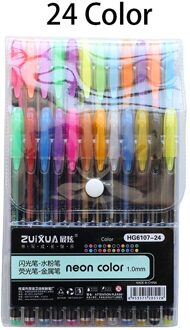 12/16/18/24/36/48 Kleuren Markeerstift Glitter Gel Pen Voor Kleurboeken Tijdschriften Tekening Doodling schilderen Gekleurde Art Markers 24 kleuren