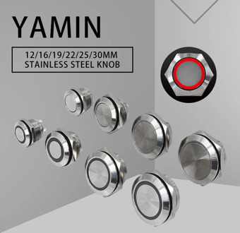 12/16//19/22/25/30mm Momentary Reset Short Metal Push Button Switch DIY Ultrathin Lamp Waterproof Touch With LED Light