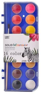 12/16/28 Kleuren Solid Aquarel Schildert Met Schilderen Borstel Voor Kinderen Diy Art Schilderij Tekening Gereedschap Set 16 kleuren
