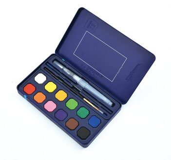 12 18 24 36 Aquarel Pigment Effen Set Handgeschilderde Draagbare Kinderen Verpakking Art Supplies Kids School Briefpapier 12 kleur