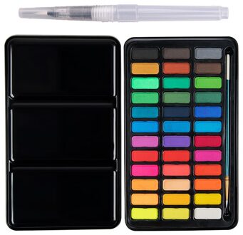 12/18/24/36 Kleuren Solid Aquarel Verf Set Draagbare Metalen Doos Met Water Kleur Borstel School Kids Professionele art Supplies