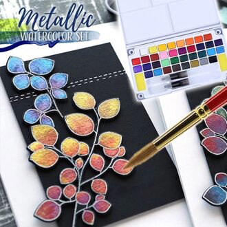 12/18/24/36 Kleuren Verf Set Aquarel Verf Set Draagbare Pigment Solid Gold Metallic Verf Set Palet Voor studenten Z0622 12 kleuren