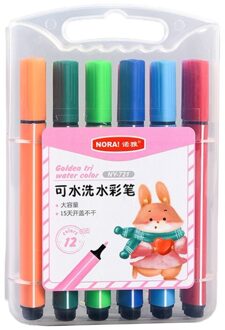 12/18/24/36Pcs Wasbare Art Marker Pennen Set Diverse Kleuren Tekening Borstel Fijne Tip Aquarel pen Voor Kinderen Volwassen Kleuring Schets 12 kleuren