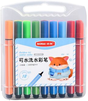 12/18/24/36Pcs Wasbare Art Marker Pennen Set Diverse Kleuren Tekening Borstel Fijne Tip Aquarel pen Voor Kinderen Volwassen Kleuring Schets 18 kleuren