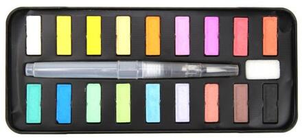 12/18/24 Kleuren Aquarel Pennen Set Met Absorberende Spons Duurzaam Effen Schilderen Pigment Student Art Tekening Levert zwart 18