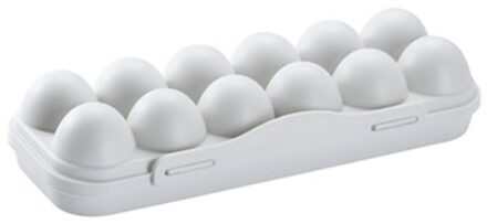 12/18 Grid Ei Box Voedsel Container Ei Koelkast Organisator Opbergdoos Scherper H056 grijs 12 Compartment