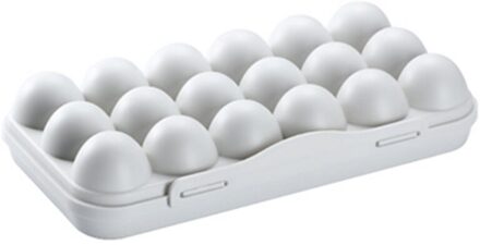 12/18 Grid Ei Box Voedsel Container Ei Koelkast Organisator Opbergdoos Scherper H056 grijs 18 Compartment