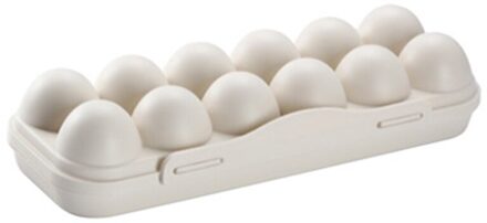 12/18 Grid Ei Box Voedsel Container Ei Koelkast Organisator Opbergdoos Scherper H056 khaki 12 Compartment